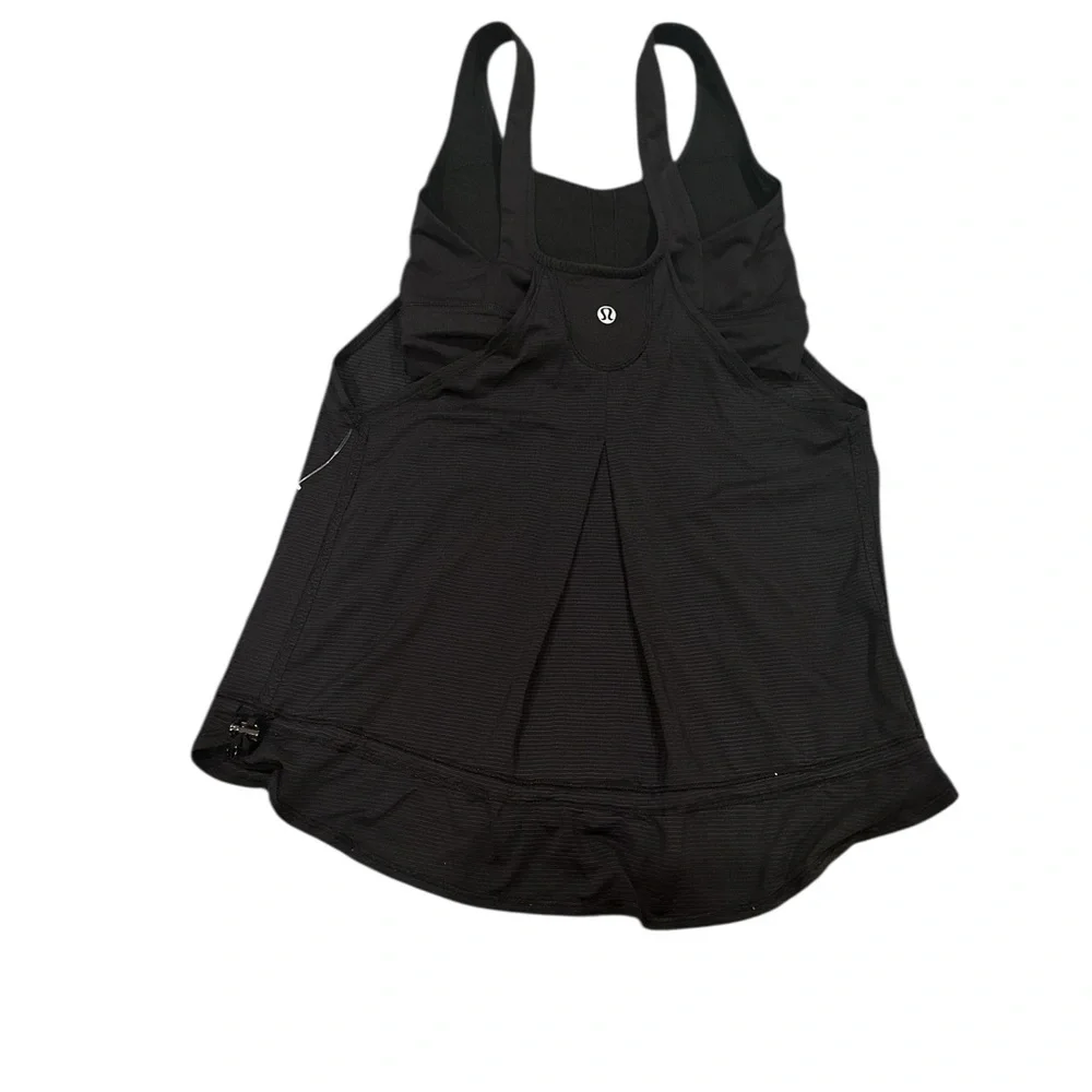 Lululemon black stripe run back on track tank top 4